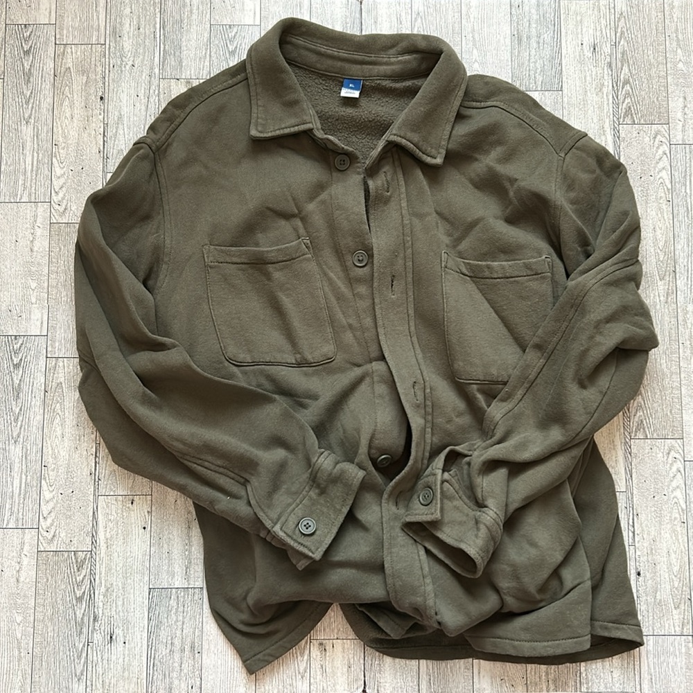 GUC Old Navy Green fleece Shacket size XL